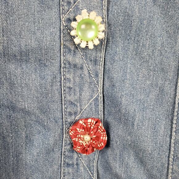 Vintage 80s Andrews Blues Button Up Buttons - M - Picture 3 of 6